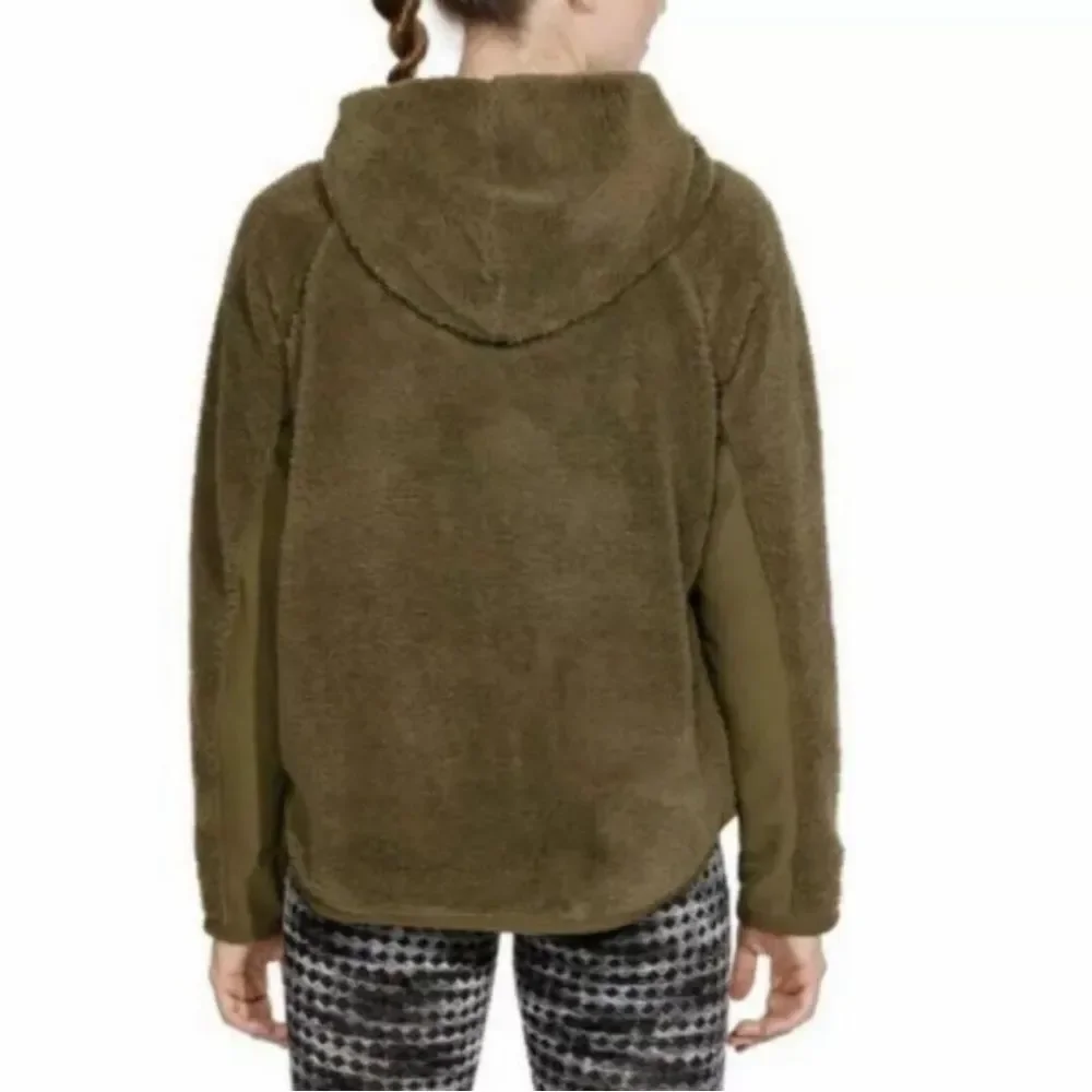 Nike Sherpa Thermal Hoodie Olive Green Casual Workout Outdoor Size Large